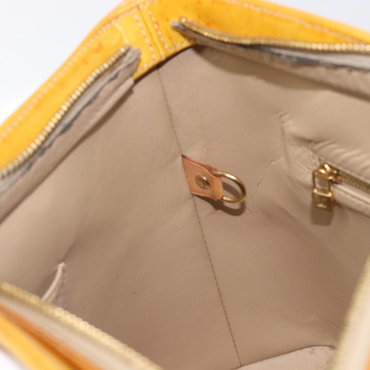 LOUIS VUITTON Monogram Vernis Houston Hand Bag Beige M91004 LV Auth bs37263