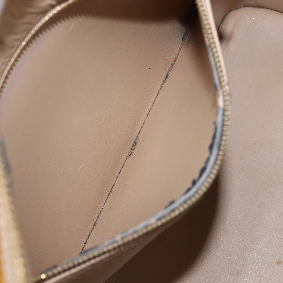 LOUIS VUITTON Monogram Vernis Houston Hand Bag Beige M91004 LV Auth bs37263