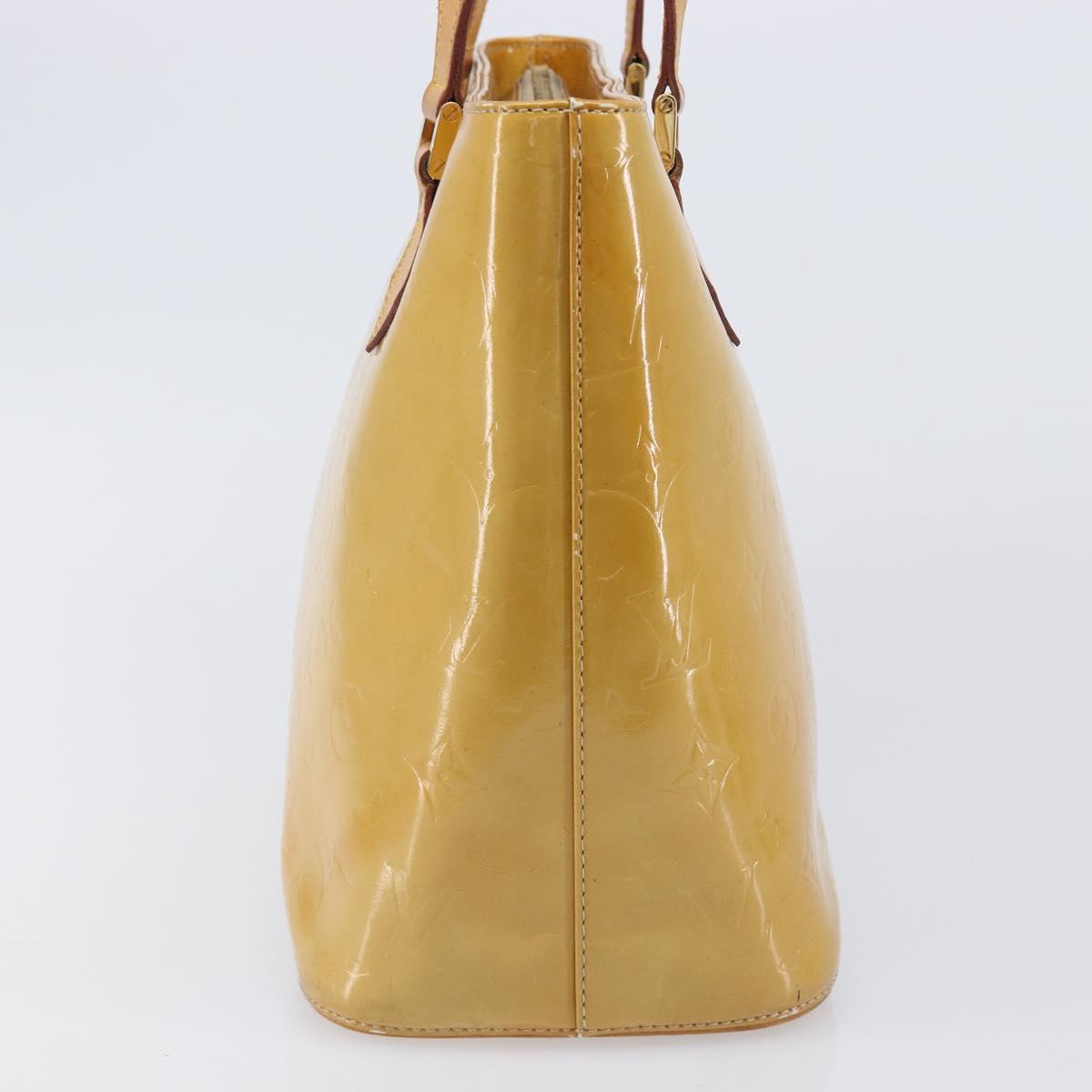 LOUIS VUITTON Monogram Vernis Houston Hand Bag Beige M91004 LV Auth bs37263