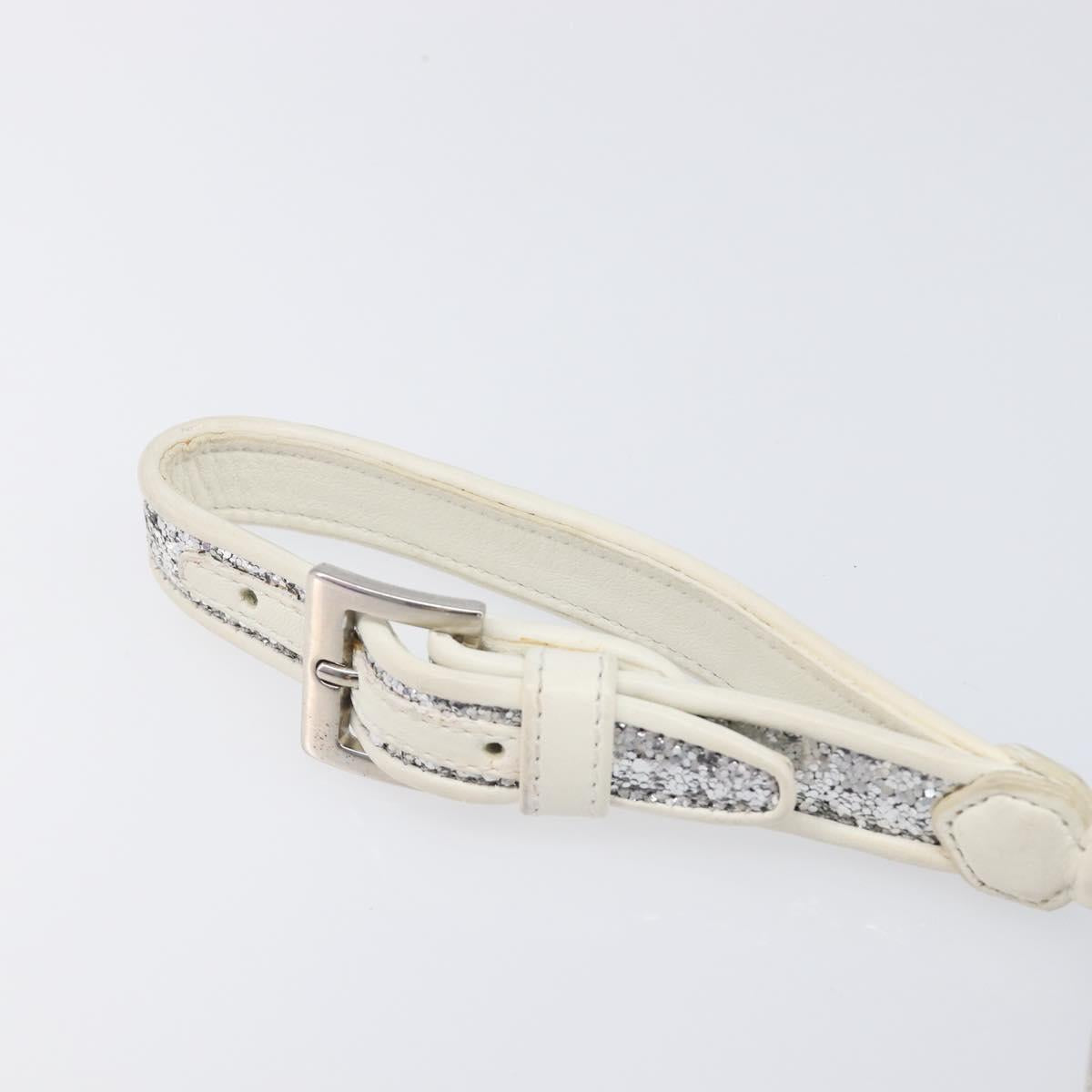 Miu Miu Pouch Leather Gray Silver Auth bs37264