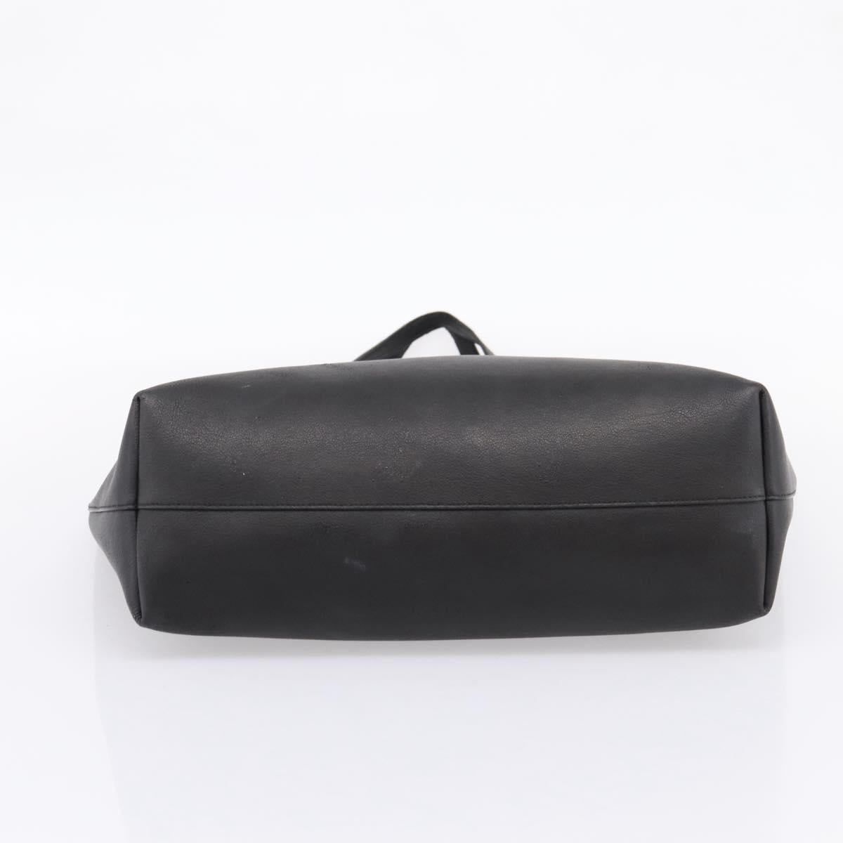 SAINT LAURENT Tote Bag Leather Black Gold 394195 Auth bs37268
