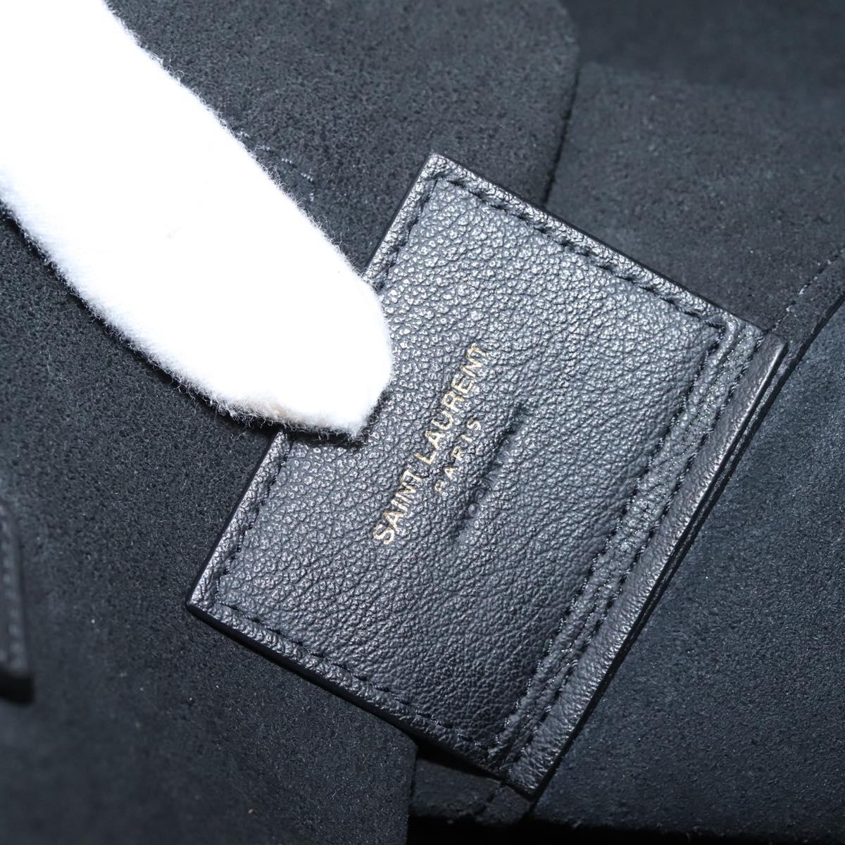 SAINT LAURENT Tote Bag Leather Black Gold 394195 Auth bs37268