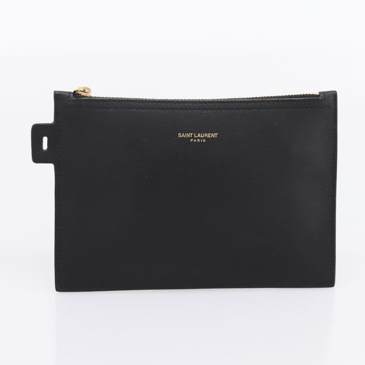 SAINT LAURENT Tote Bag Leather Black Gold 394195 Auth bs37268