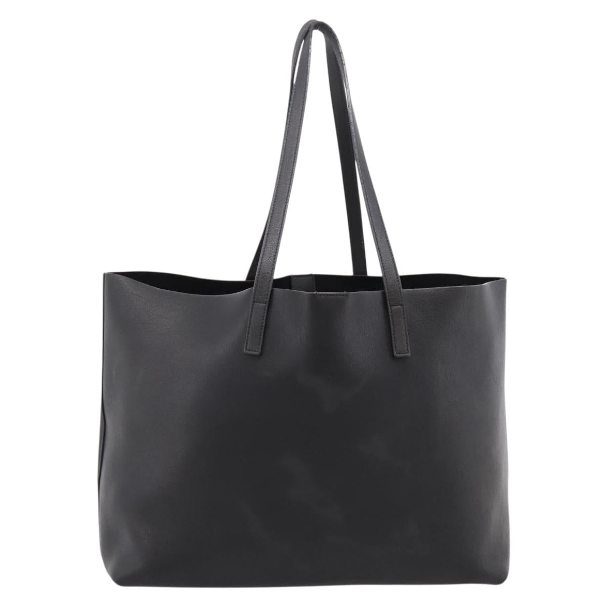 SAINT LAURENT Tote Bag Leather Black Gold 394195 Auth bs37268