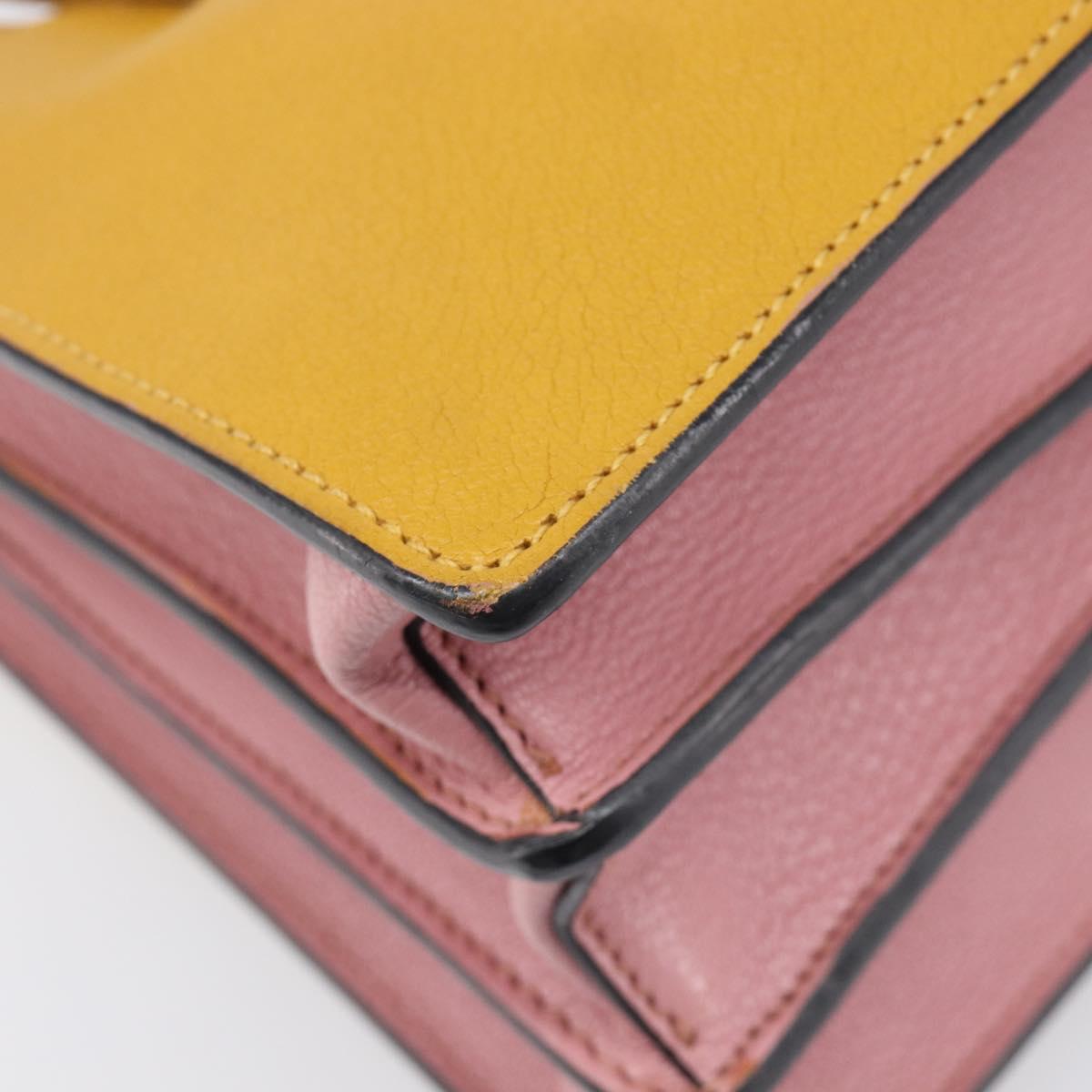 Miu Miu Hand Bag Leather 2way Yellow Gold Tone Auth bs37269A