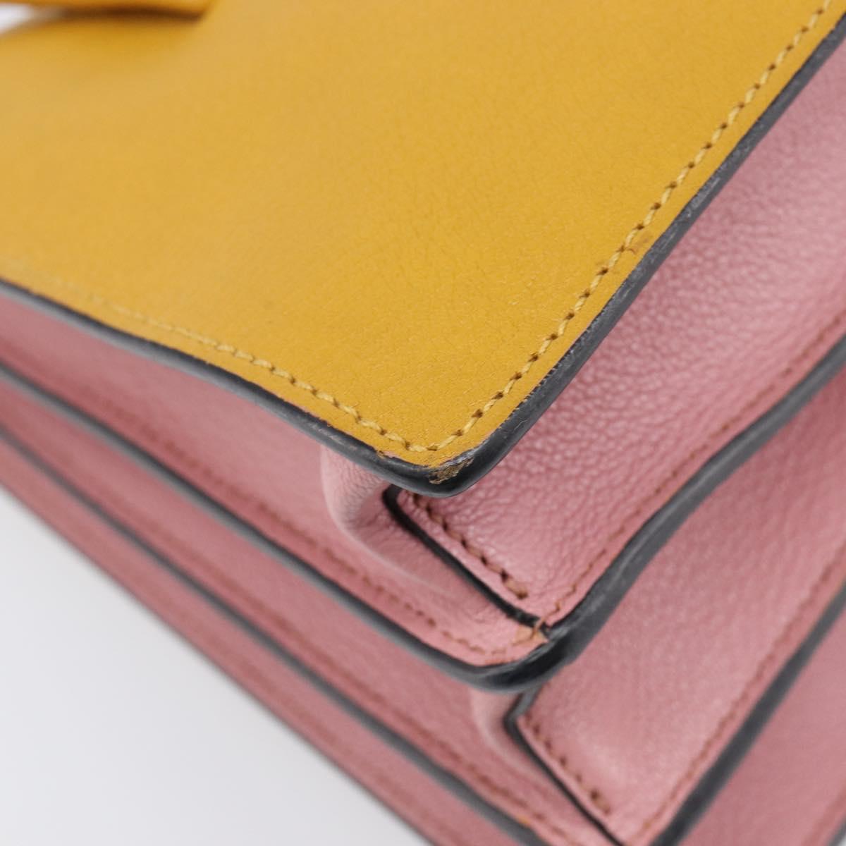 Miu Miu Hand Bag Leather 2way Yellow Gold Tone Auth bs37269A