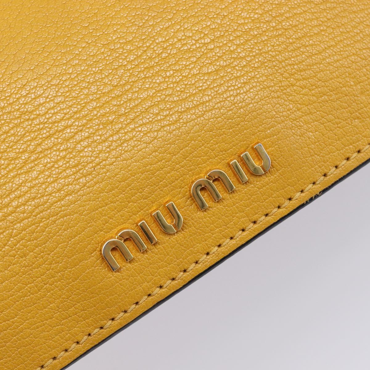 Miu Miu Hand Bag Leather 2way Yellow Gold Tone Auth bs37269A