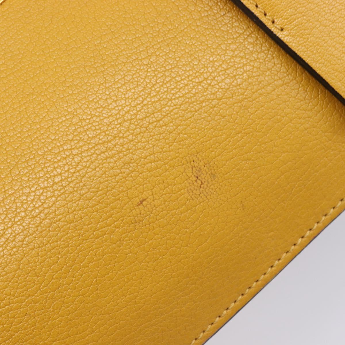 Miu Miu Hand Bag Leather 2way Yellow Gold Tone Auth bs37269A