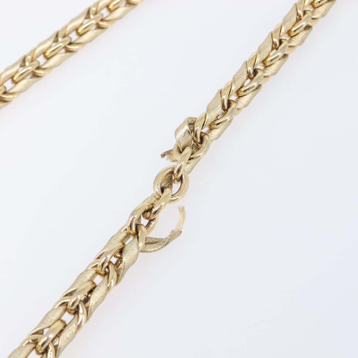 Salvatore Ferragamo Vala Chain Shoulder Bag Leather Gold Auth bs37272