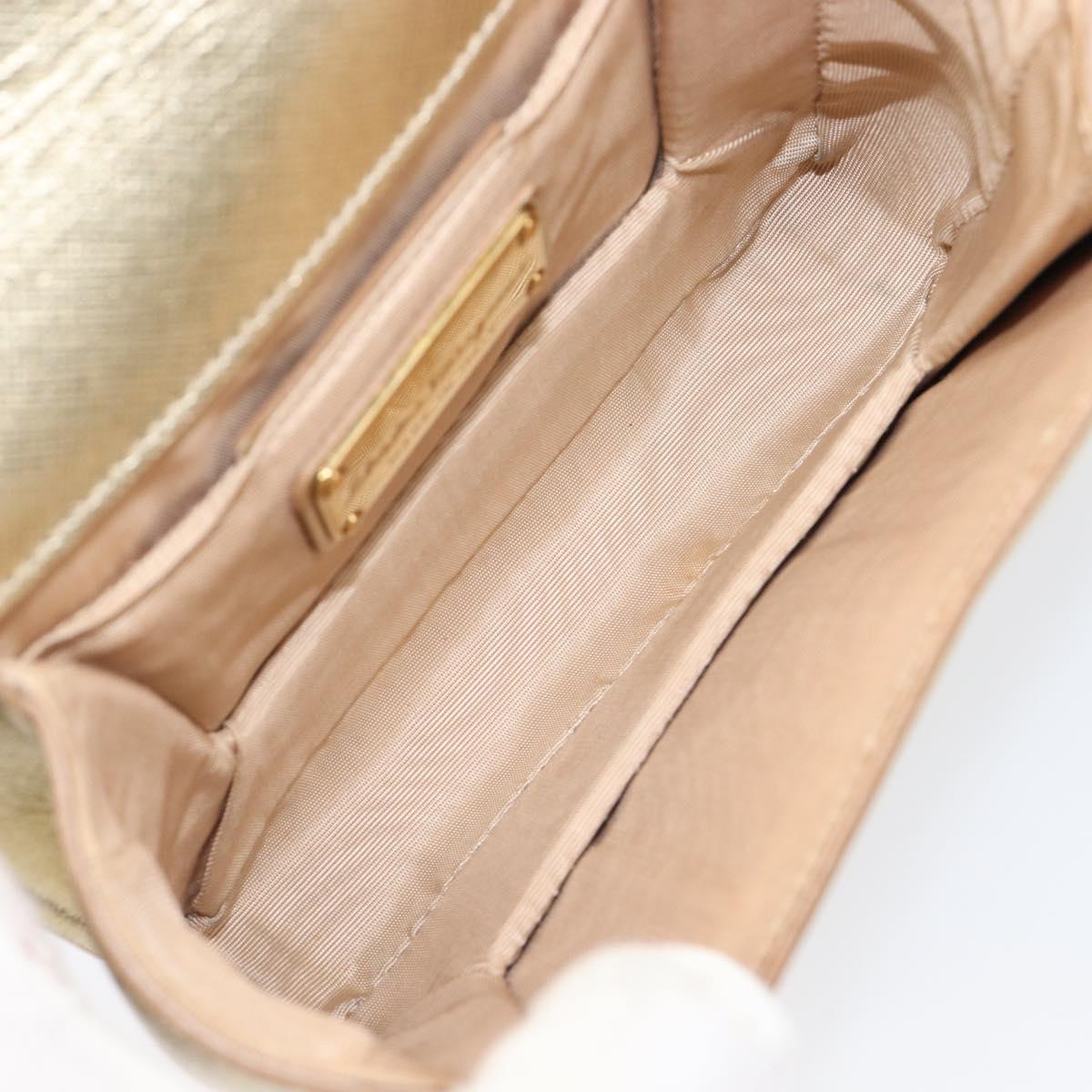 Salvatore Ferragamo Vala Chain Shoulder Bag Leather Gold Auth bs37272