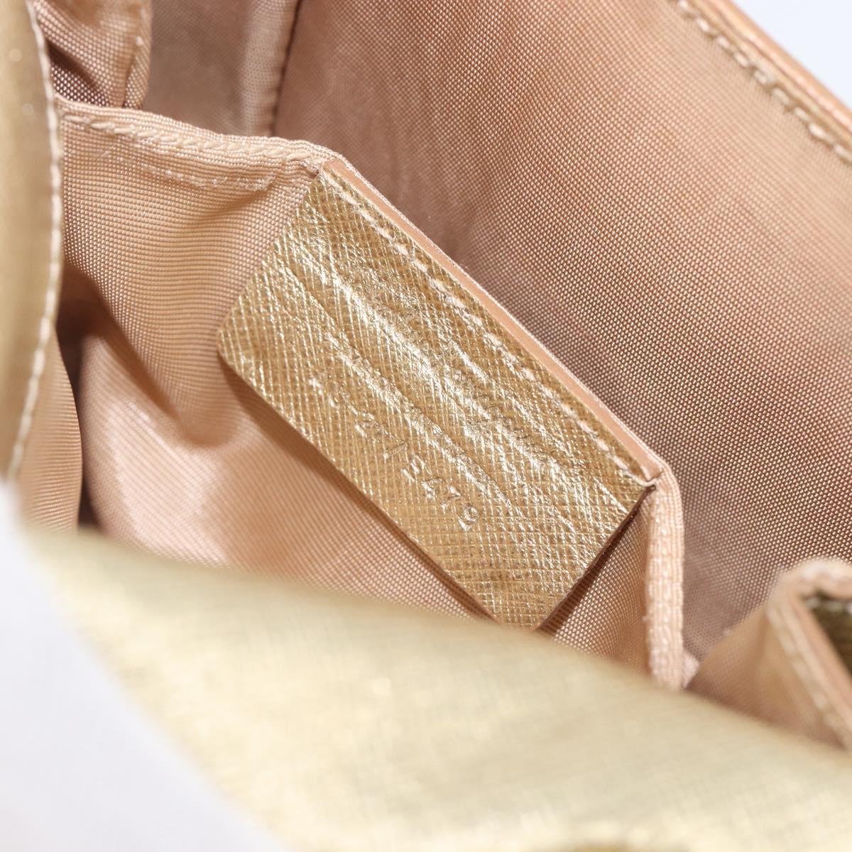 Salvatore Ferragamo Vala Chain Shoulder Bag Leather Gold Auth bs37272