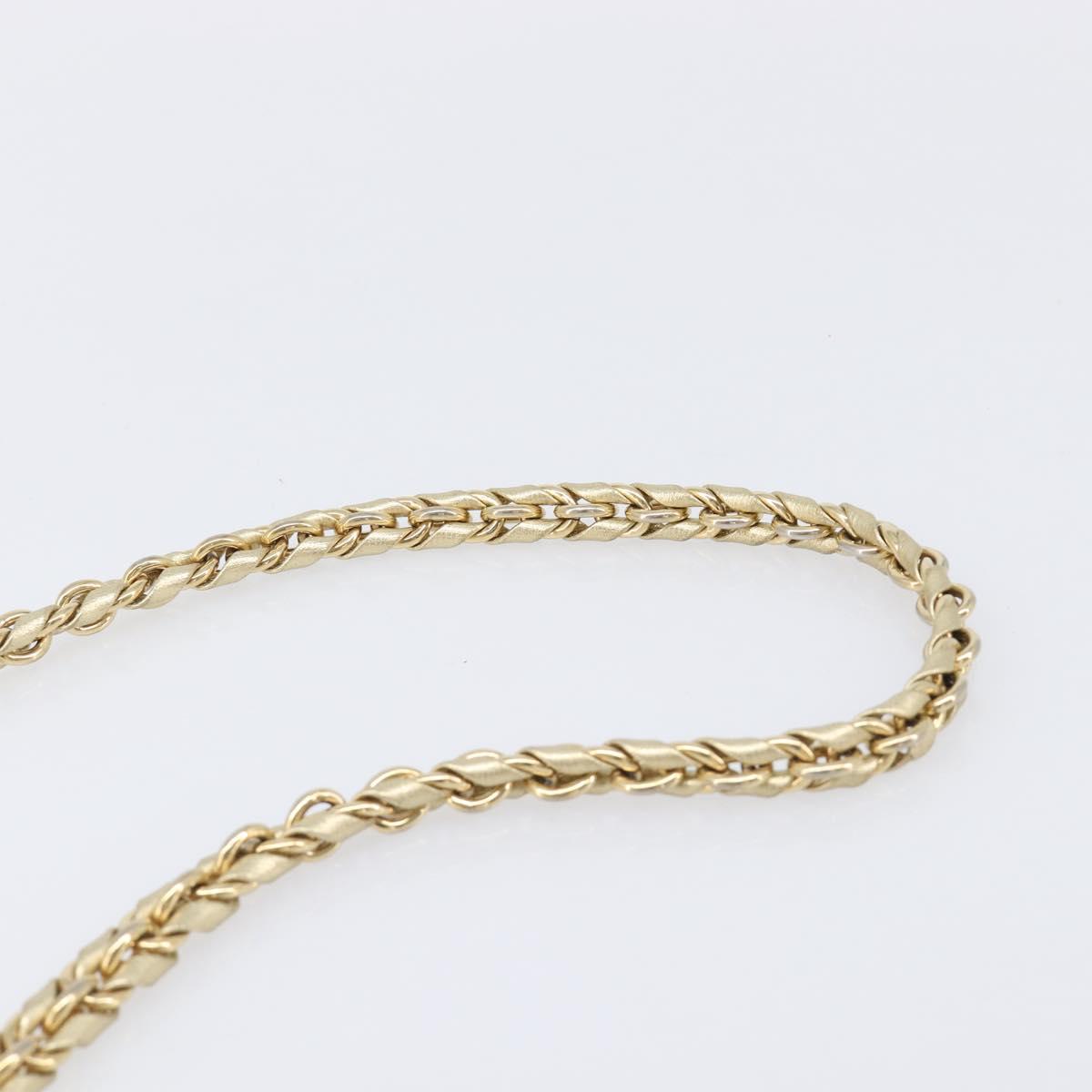 Salvatore Ferragamo Vala Chain Shoulder Bag Leather Gold Auth bs37272
