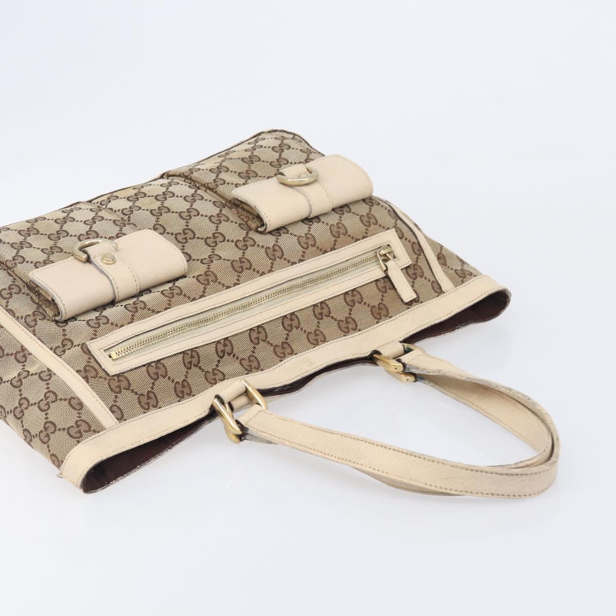 GUCCI GG Supreme Shoulder Bag 3 Set Beige Black Silver Auth bs37284
