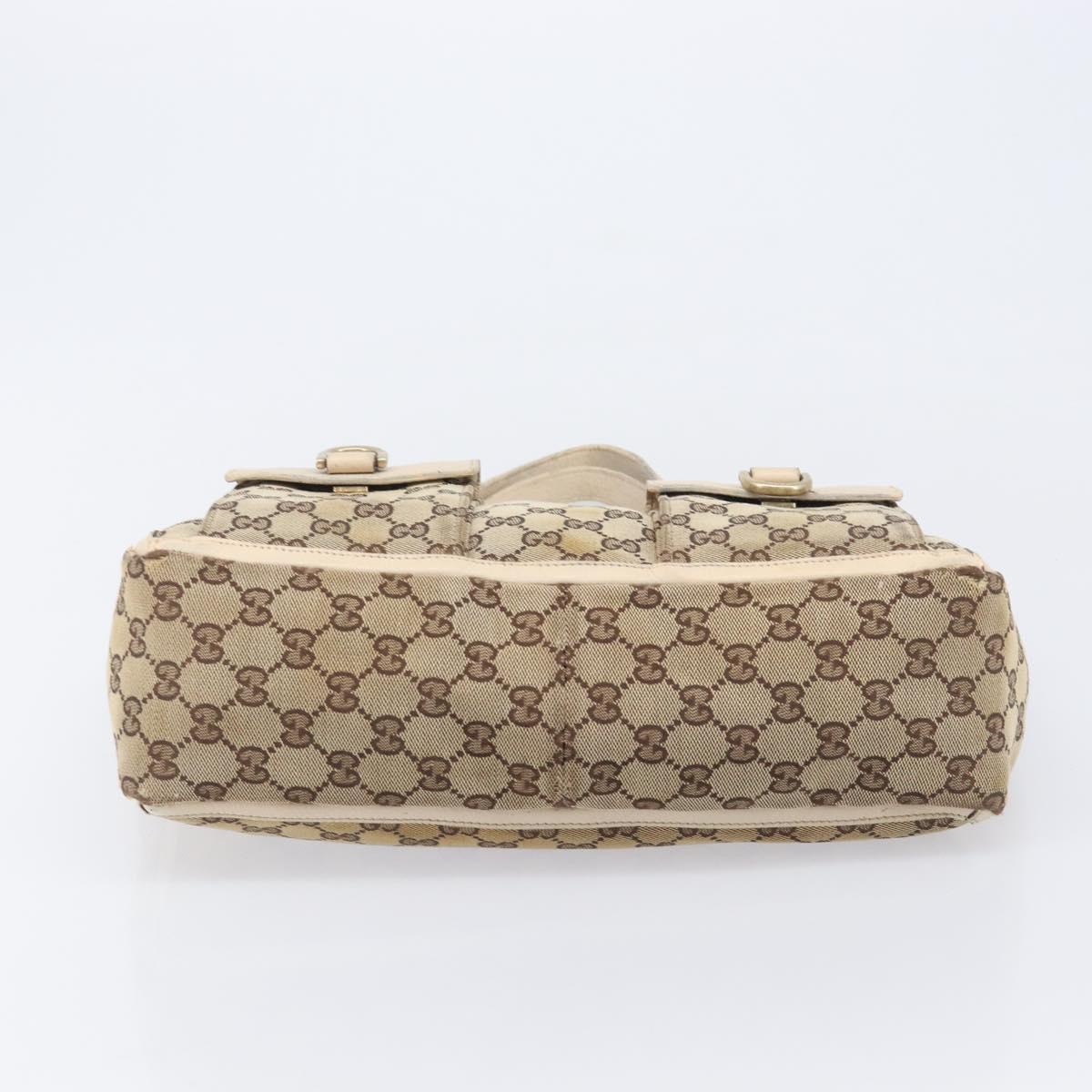 GUCCI GG Supreme Shoulder Bag 3 Set Beige Black Silver Auth bs37284