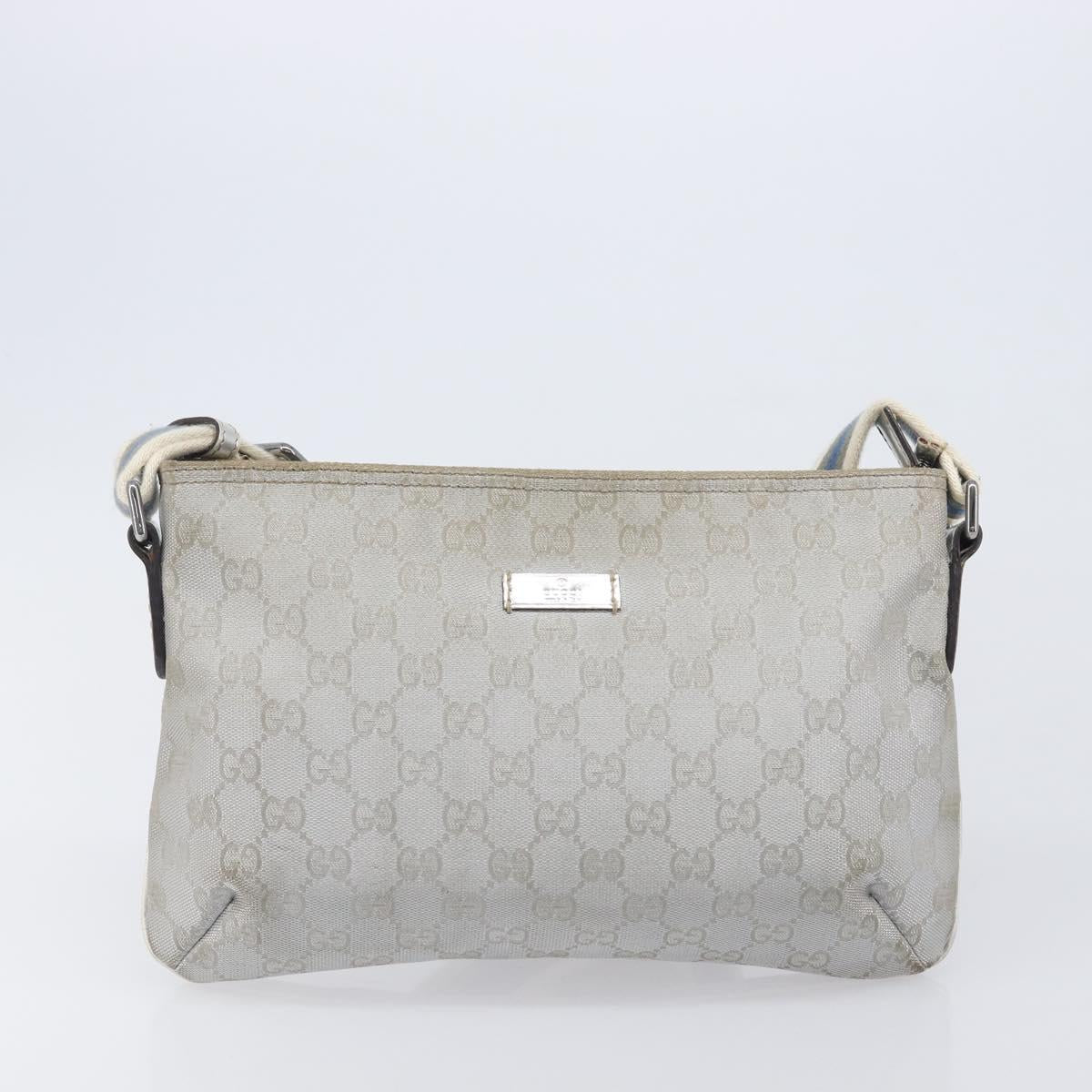 GUCCI GG Supreme Shoulder Bag 3 Set Beige Black Silver Auth bs37284
