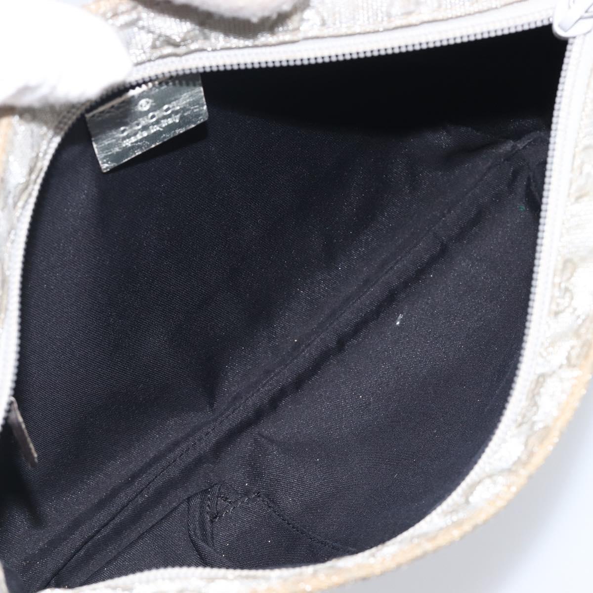 GUCCI GG Supreme Shoulder Bag 3 Set Beige Black Silver Auth bs37284