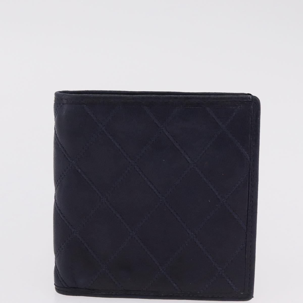CHANEL Wallet Leather 3 Set Black Red Navy CC Auth bs37285
