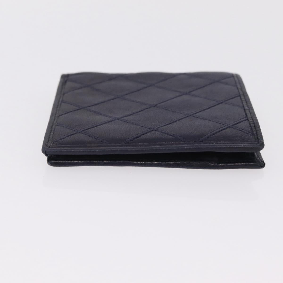 CHANEL Wallet Leather 3 Set Black Red Navy CC Auth bs37285