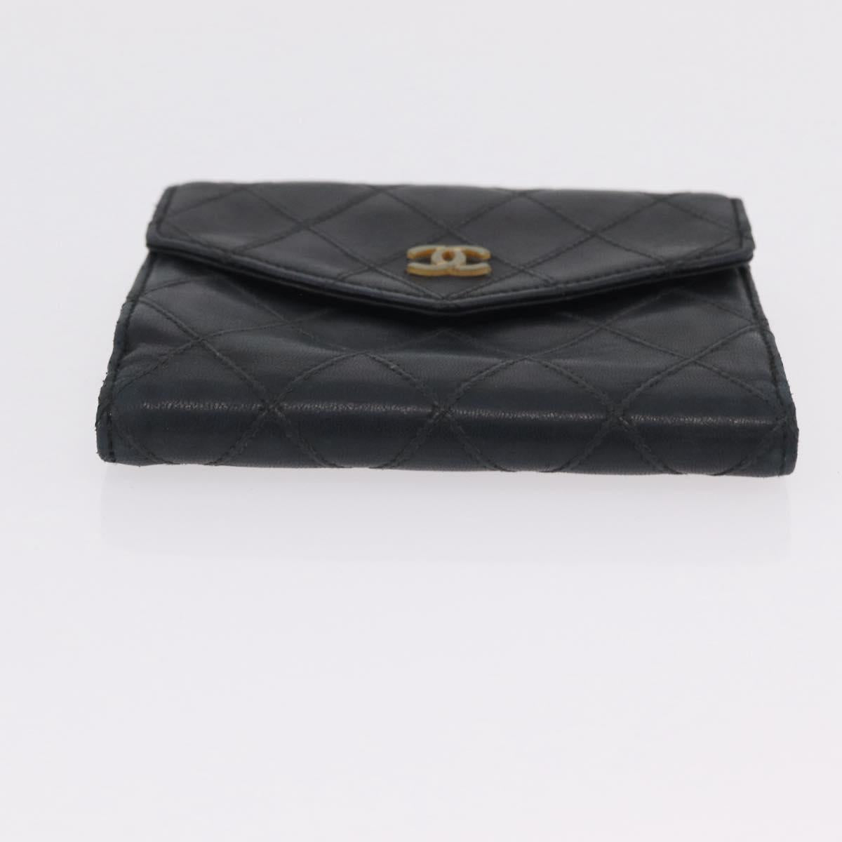 CHANEL Wallet Leather 3 Set Black Red Navy CC Auth bs37285