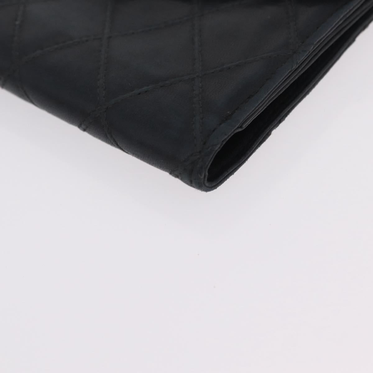 CHANEL Wallet Leather 3 Set Black Red Navy CC Auth bs37285