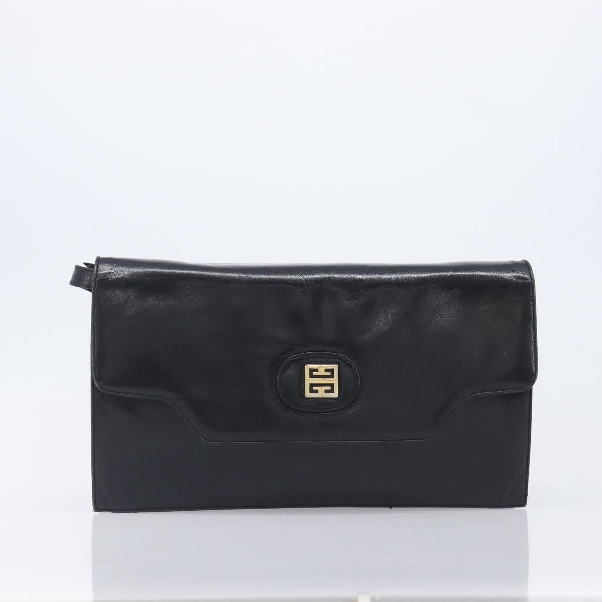 GIVENCHY Shoulder Bag Leather 2 Set Black Auth bs37287