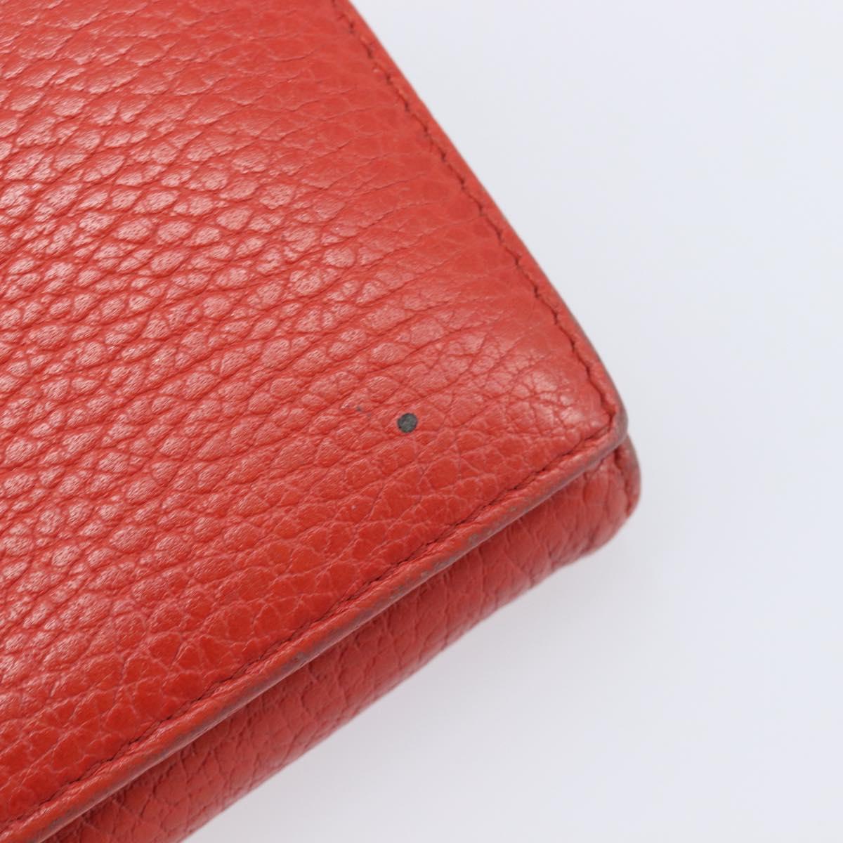 GUCCI Wallet Leather Red Gold 354498 Auth bs37289