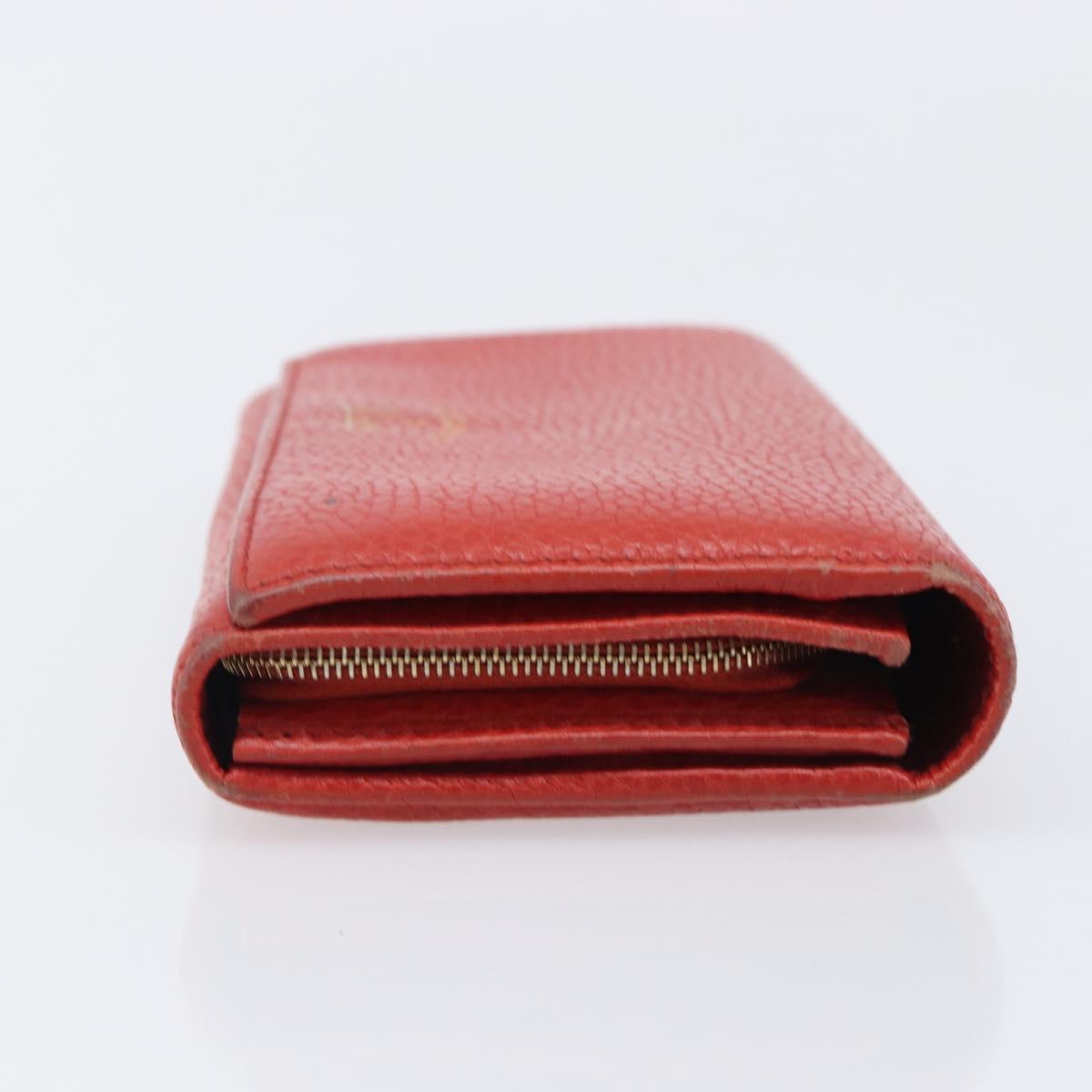 GUCCI Wallet Leather Red Gold 354498 Auth bs37289