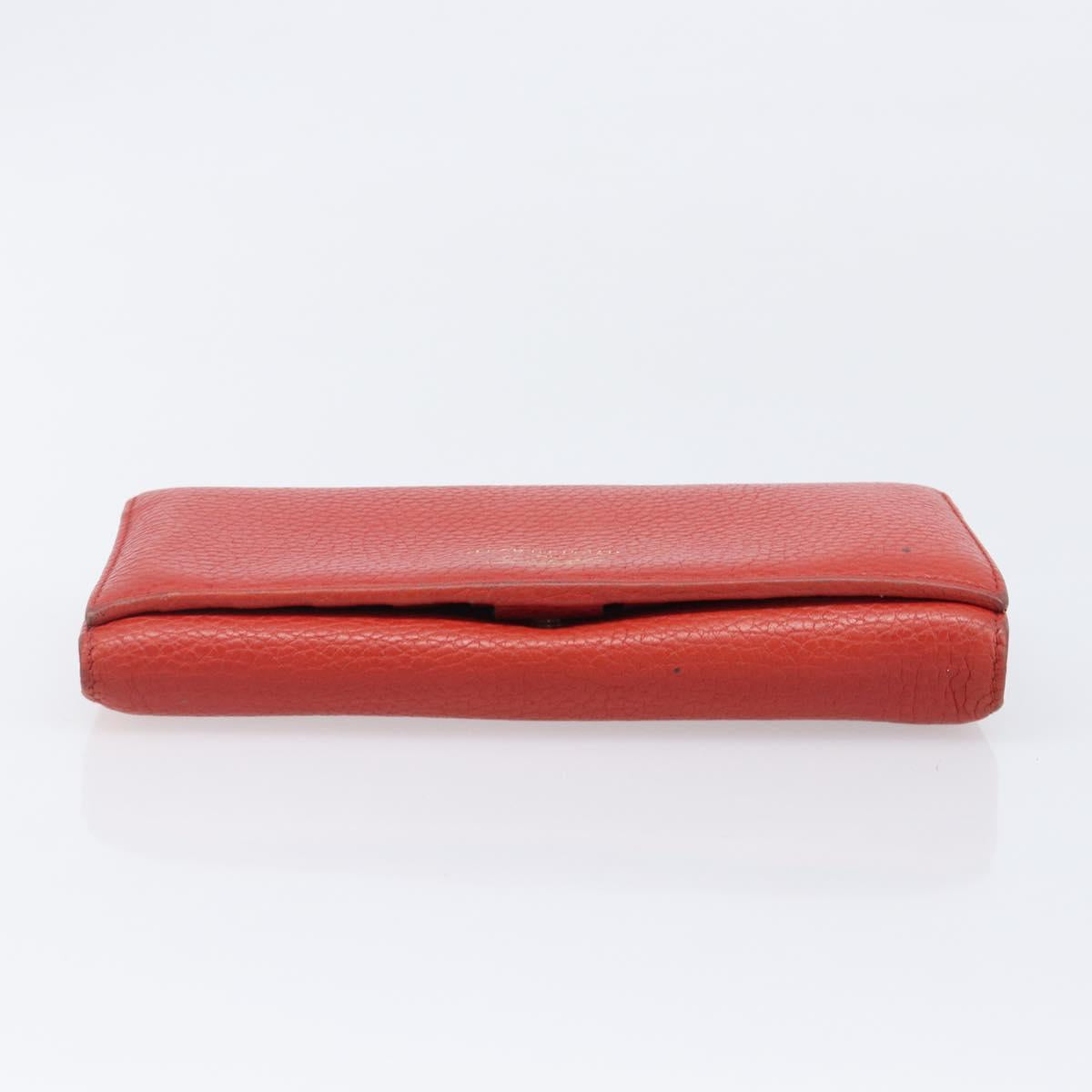GUCCI Wallet Leather Red Gold 354498 Auth bs37289