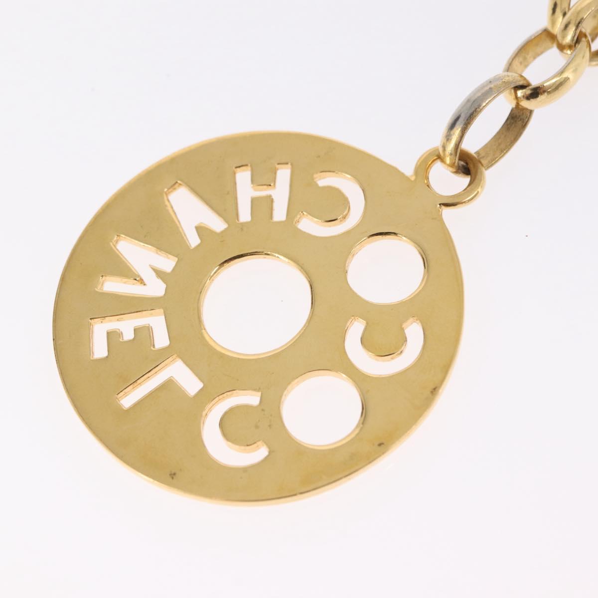 CHANEL Necklace metal Gold CC Auth bs37290M