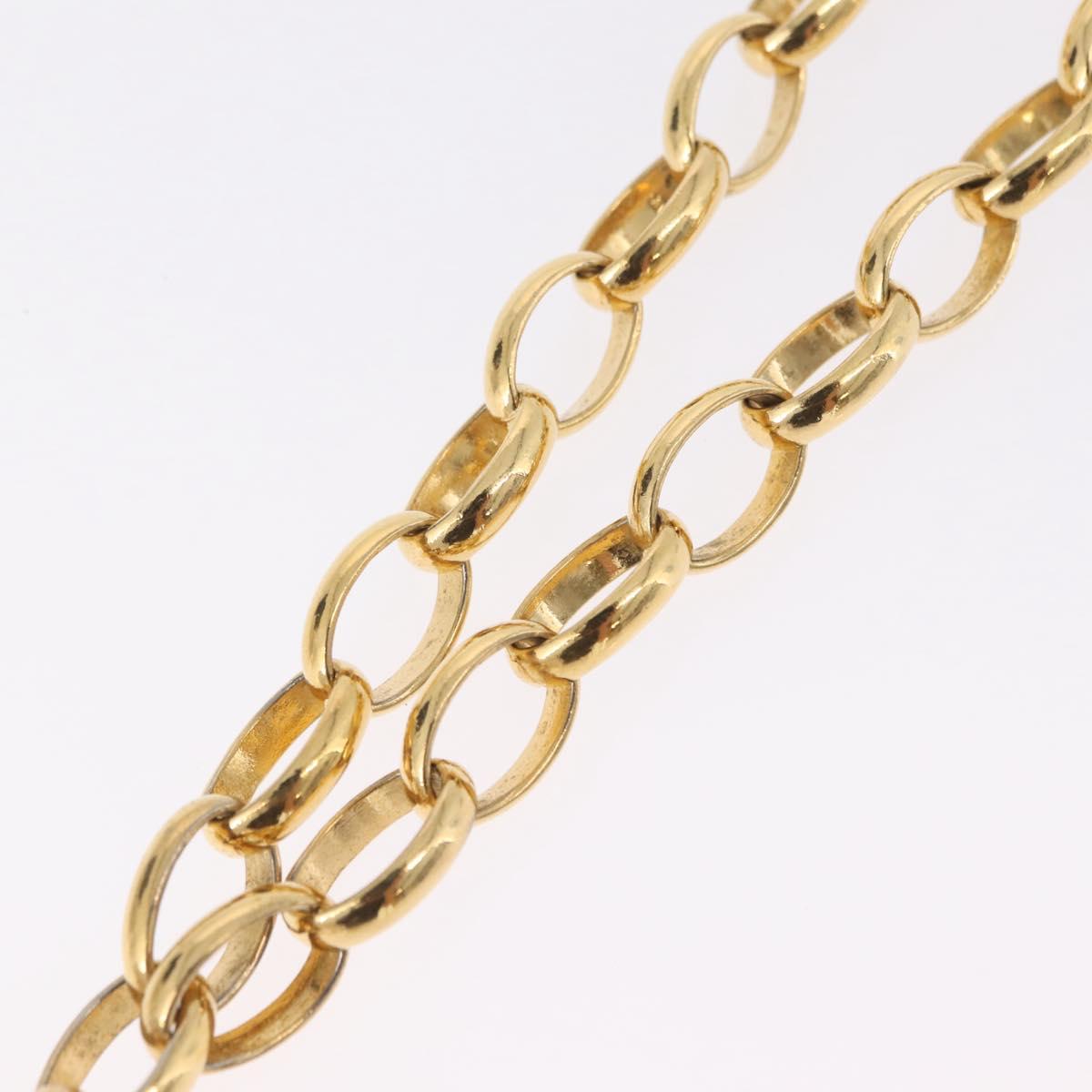 CHANEL Necklace metal Gold CC Auth bs37290M