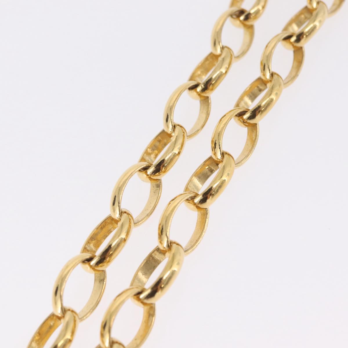 CHANEL Necklace metal Gold CC Auth bs37290M