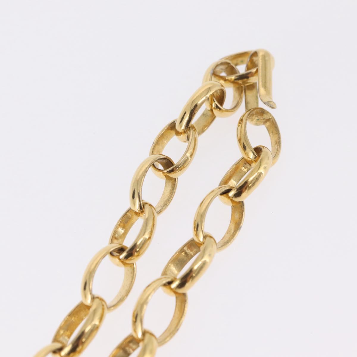 CHANEL Necklace metal Gold CC Auth bs37290M
