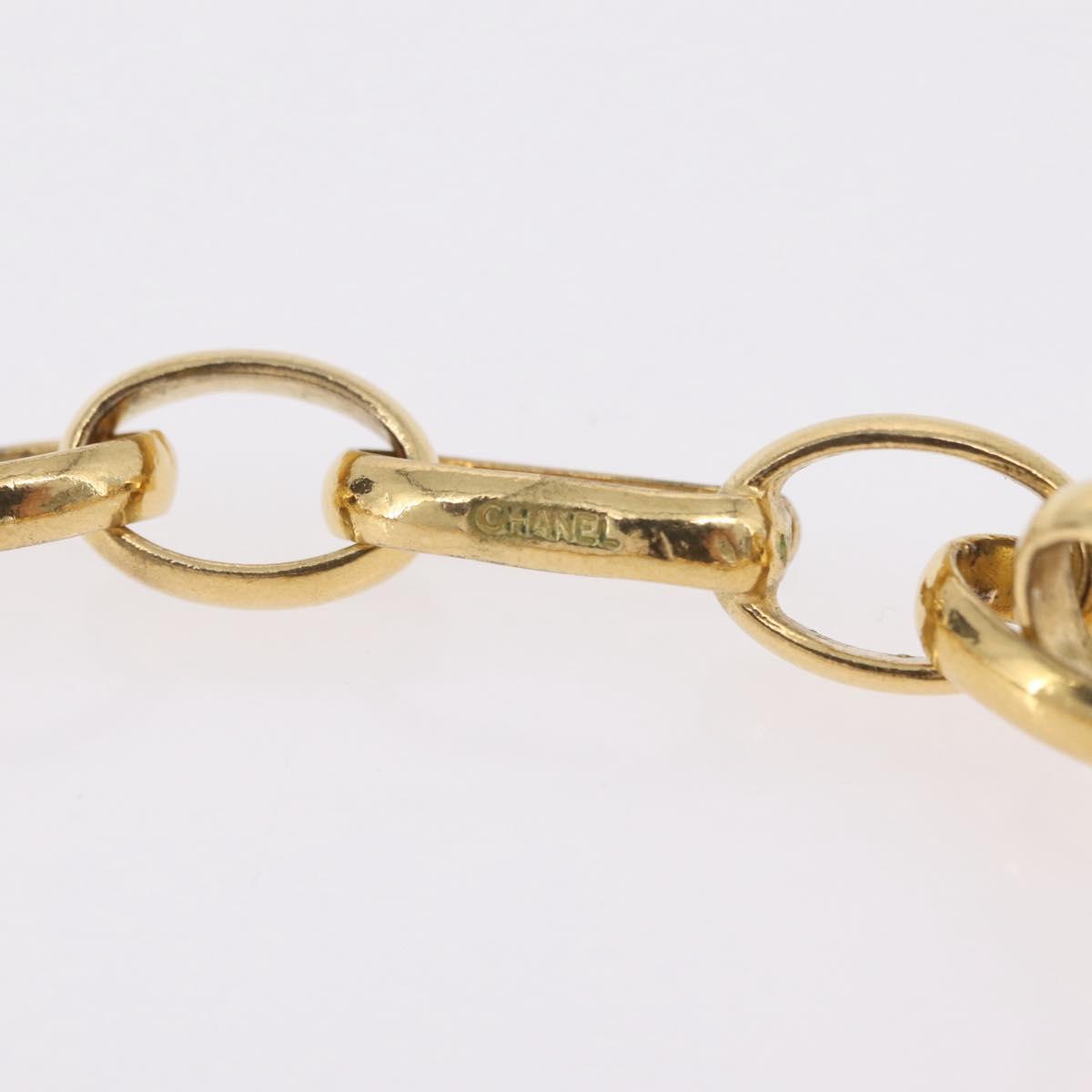 CHANEL Necklace metal Gold CC Auth bs37290M