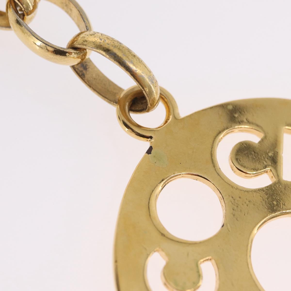CHANEL Necklace metal Gold CC Auth bs37290M