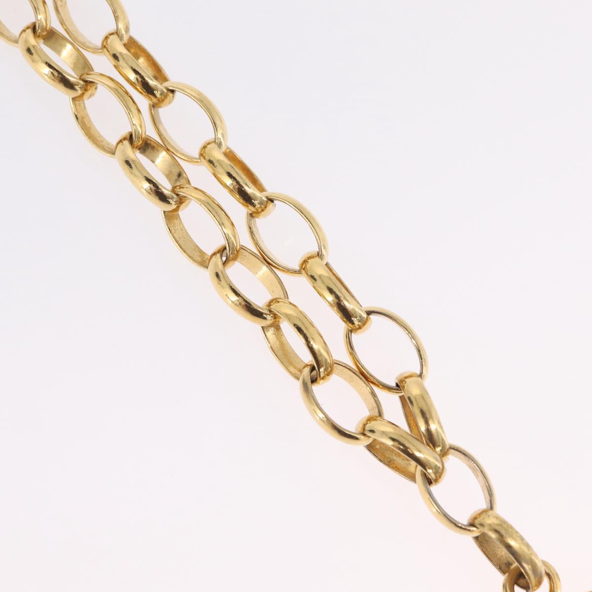 CHANEL Necklace metal Gold CC Auth bs37290M