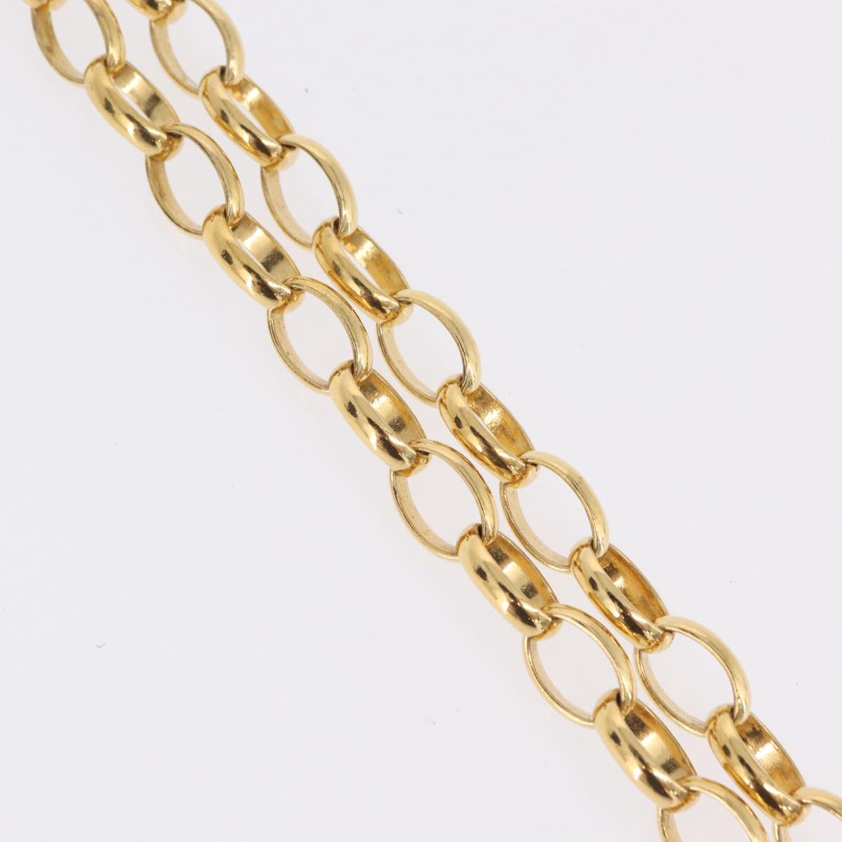 CHANEL Necklace metal Gold CC Auth bs37290M