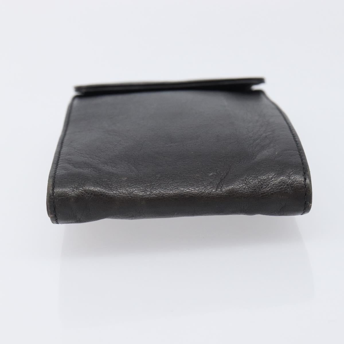 CHANEL Glasses Case Lamb Skin Dark Brown CC Auth bs37291