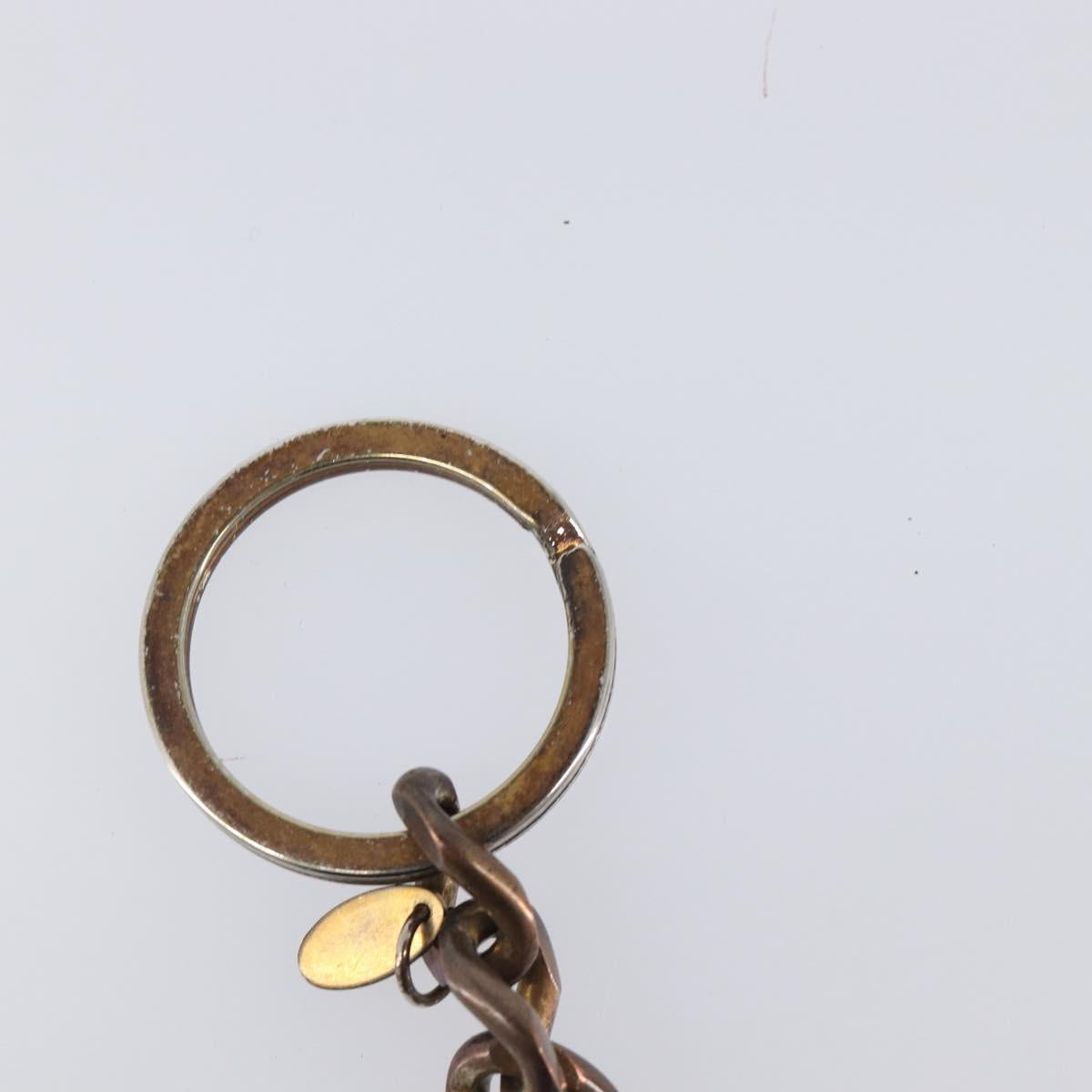 CHANEL Key Ring metal Gold Tone CC Auth bs37293