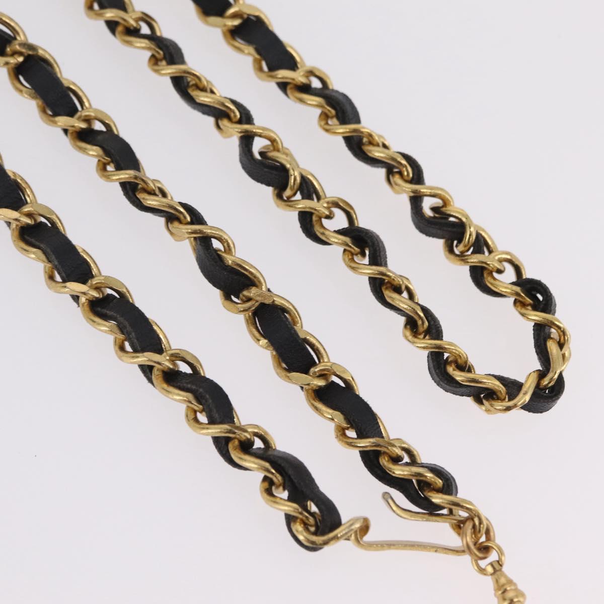 CHANEL Necklace metal Gold Tone CC Auth bs37294A