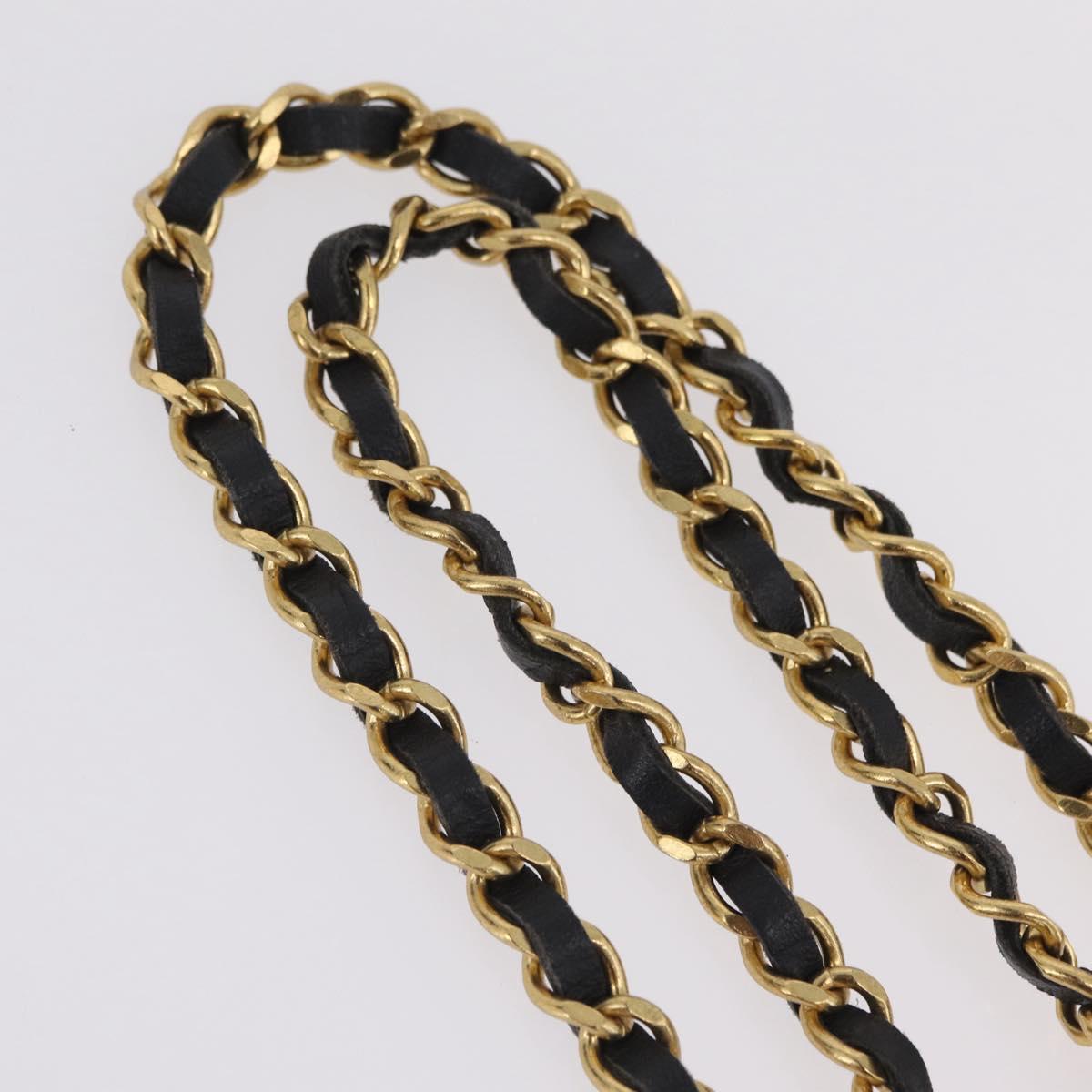 CHANEL Necklace metal Gold Tone CC Auth bs37294A