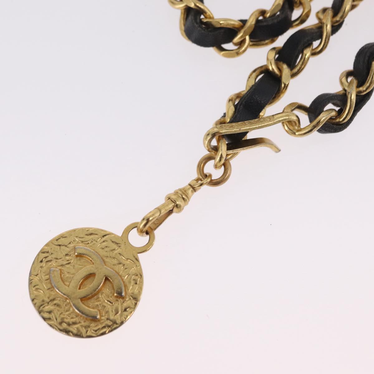 CHANEL Necklace metal Gold Tone CC Auth bs37294A