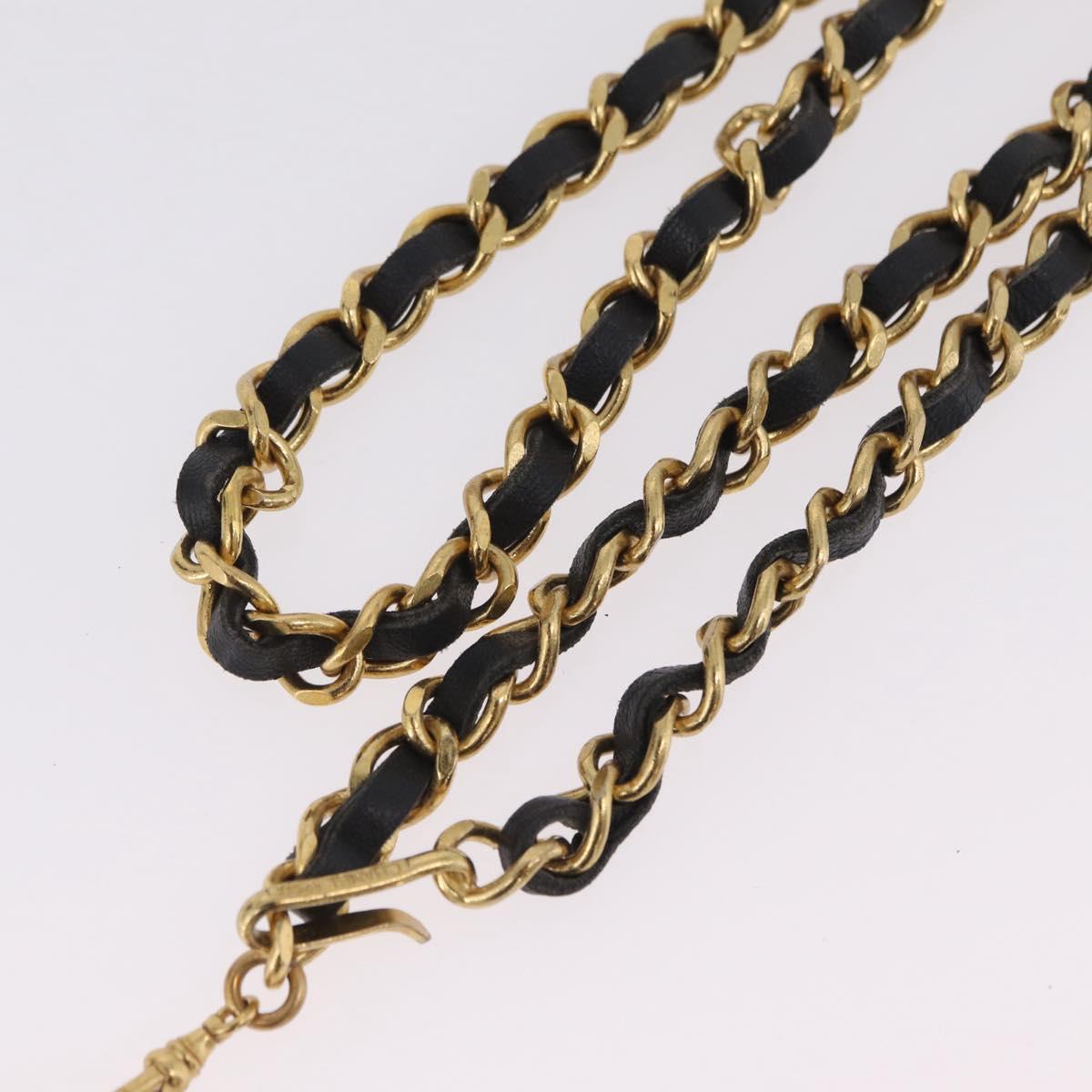 CHANEL Necklace metal Gold Tone CC Auth bs37294A