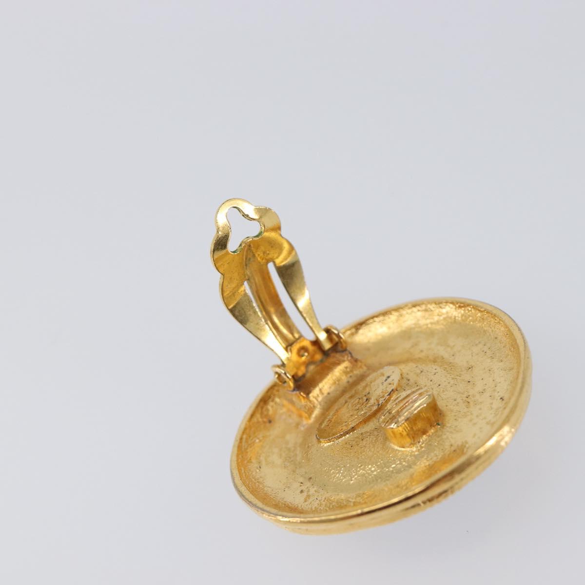 CHANEL Earring metal Gold Tone CC Auth bs37295