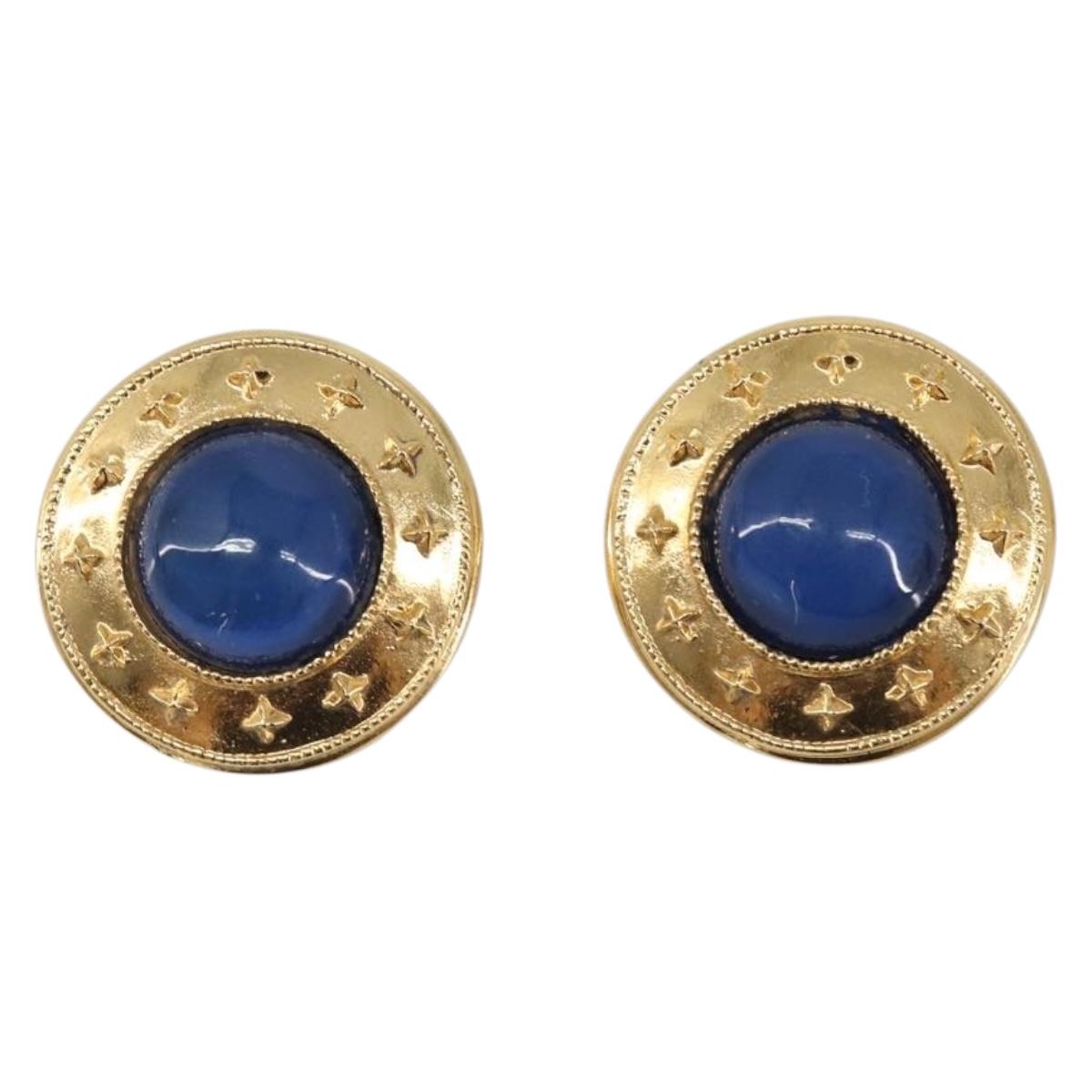 CHANEL Earring metal Gold Tone CC Auth bs37295