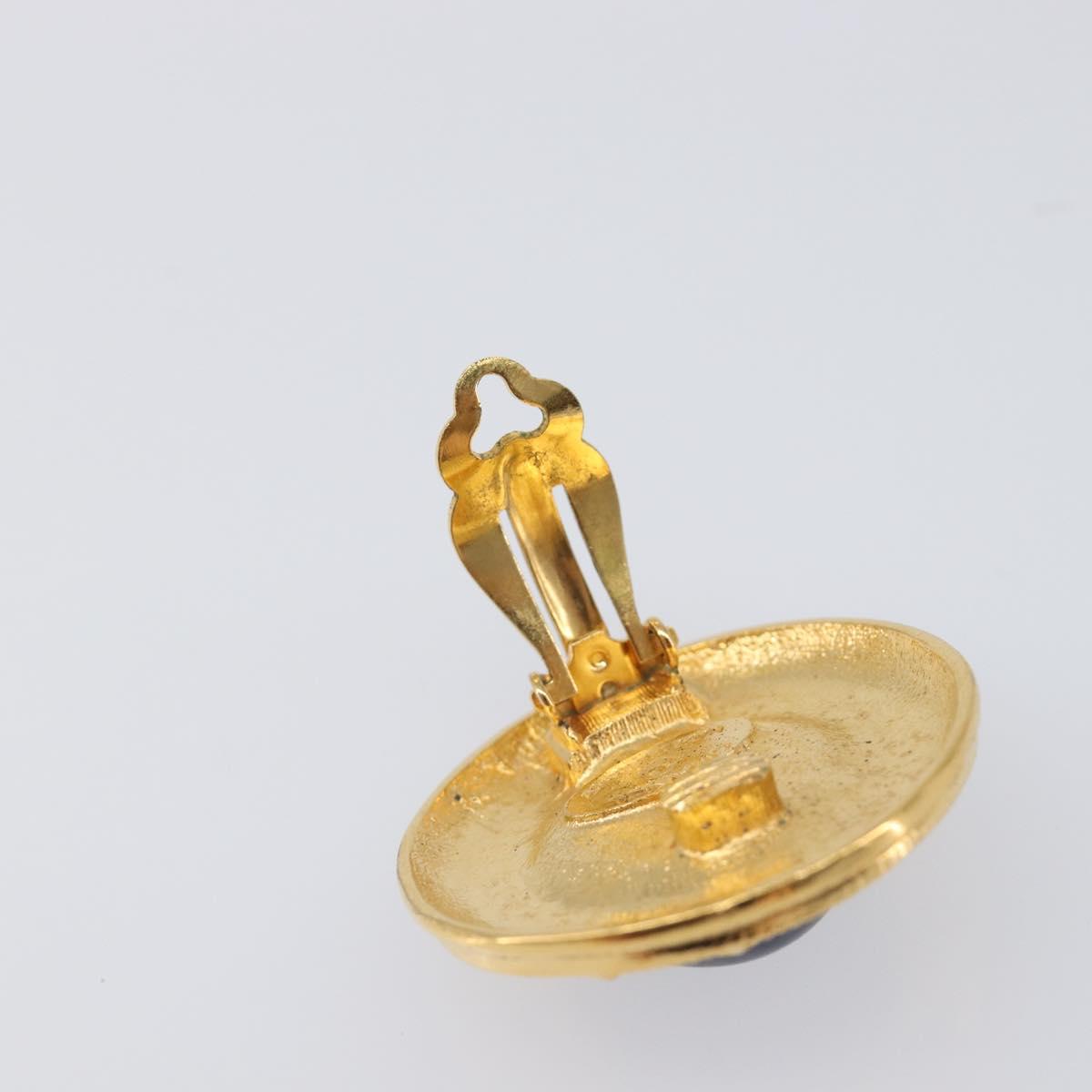 CHANEL Earring metal Gold Tone CC Auth bs37295