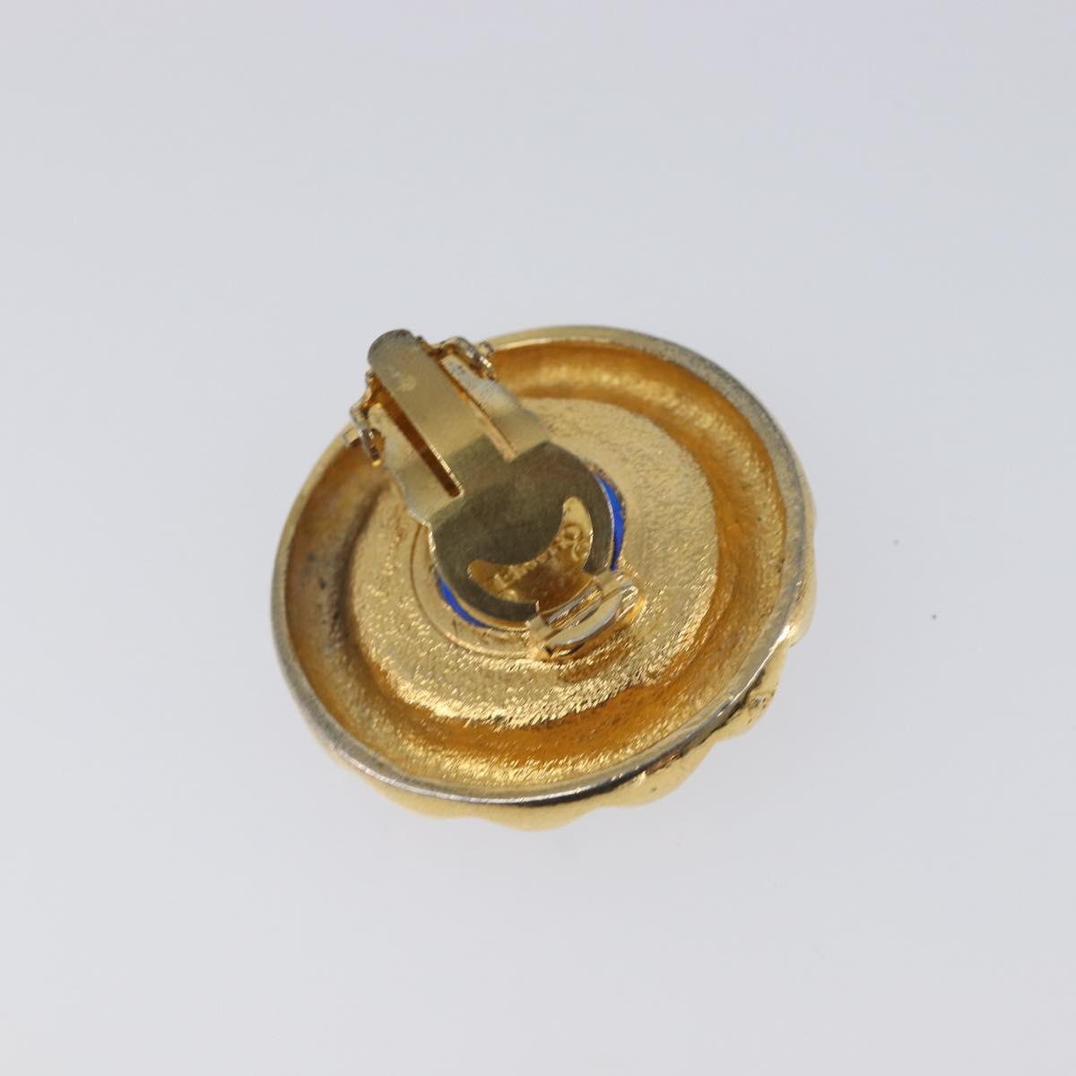 CHANEL Earring metal Gold Tone CC Auth bs37297