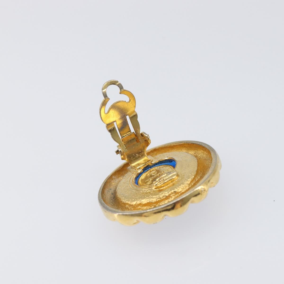 CHANEL Earring metal Gold Tone CC Auth bs37297