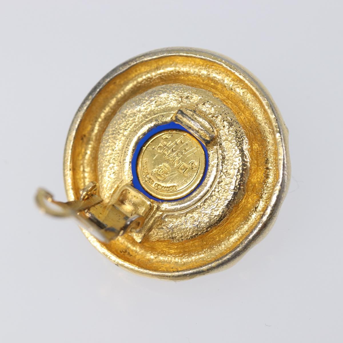 CHANEL Earring metal Gold Tone CC Auth bs37297