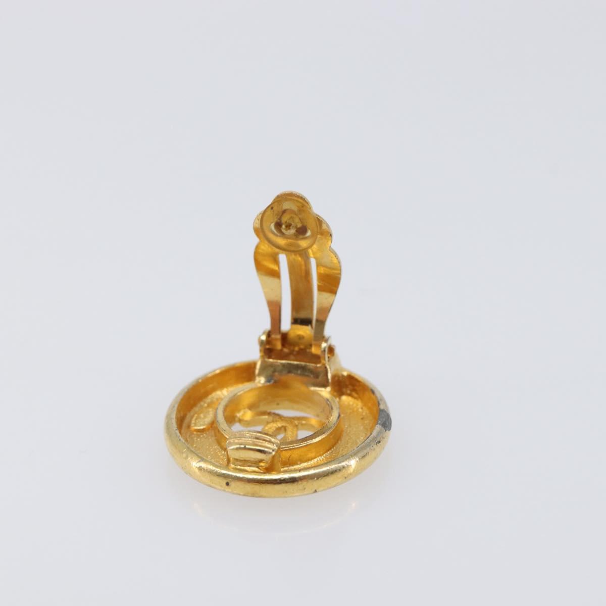 CHANEL Earring metal Gold Tone CC Auth bs37298
