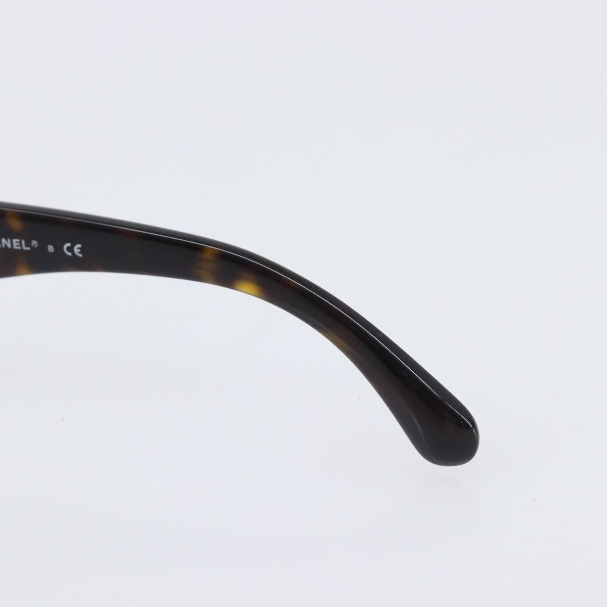 CHANEL Sunglasses plastic Dark Brown CC Auth bs37302